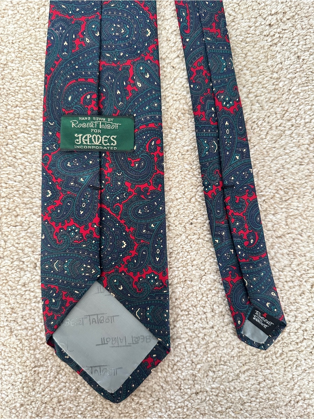 Vintage Robert Talbott for James Inc Silk Paisley Tie Hand Sewn Italy